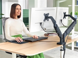 Leitz 65370089 Ergo Space Saving Dual Monitorarm