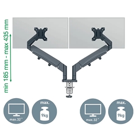Leitz 65370089 Ergo Space Saving Dual Monitorarm