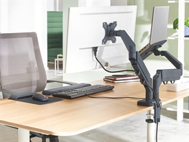 Leitz 65380089 Ergo Space Saving Dual-Laptop Monitorarm