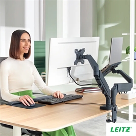 Leitz 65380089 Ergo Space Saving Dual-Laptop Monitorarm